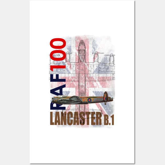 RAF 100 Years - Lancaster B.1 Wall Art by aviationart